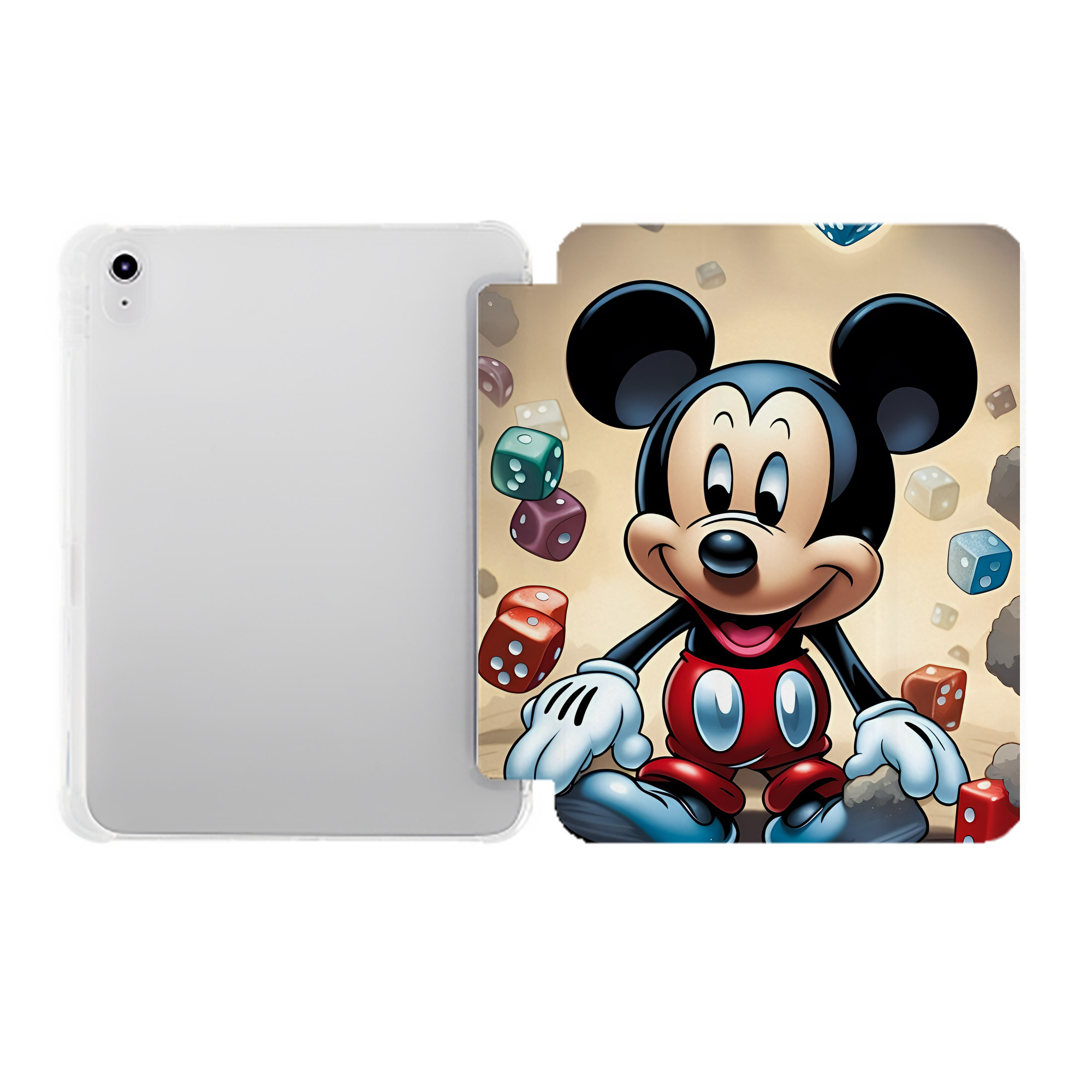 （画像用） ミッキーマウス Mickey Mouse IPad ケース ペン収納付き 三つ折りスタンド PUレザー×シリコン 対応機種9.5/10.5/10.9インチ
